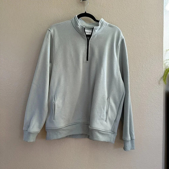 Melrose Place Light Green Montana Quarter Zip Sweatshirt Size Large - Picture 1 of 7